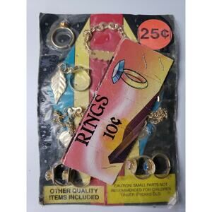Vintage Rings Old Gumball Vending Machine Display Card #114